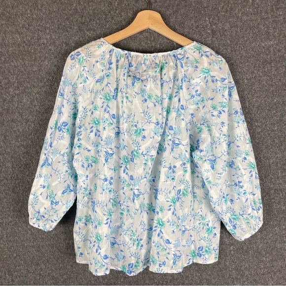 Hester & Orchard XL 3/4 Sleeve Lace Floral Peasant Blouse Romantic Boho Cottage - Picture 6 of 10